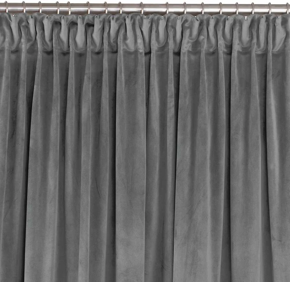 Homede Užuolaidos 400 × 175 cm, iš aksomo, tamsiai pilkos spalvos