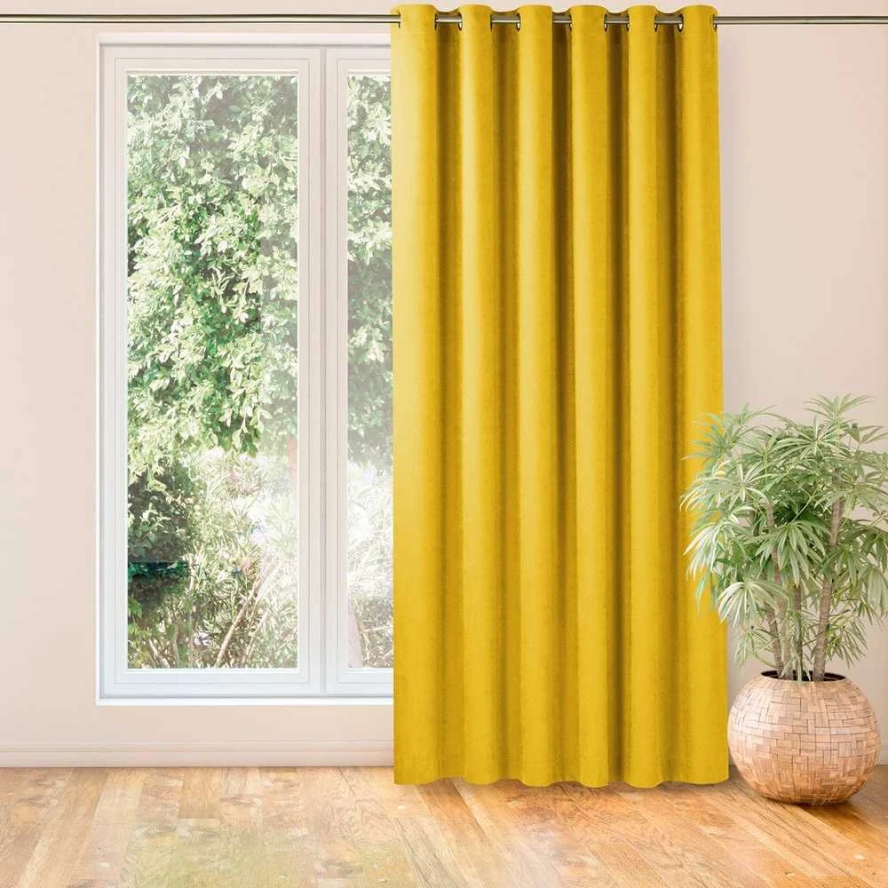 Užuolaidos 560×245 cm iš chenilio garstyčių spalvos