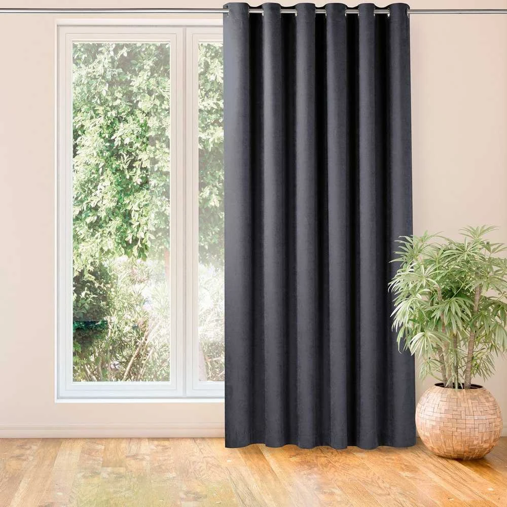 Homede Užuolaidos iš chenille 280×270 tamsiai pilkos
