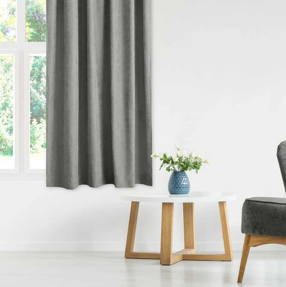 Homede Užuolaidos iš šenilo pilkos spalvos 420×270 cm