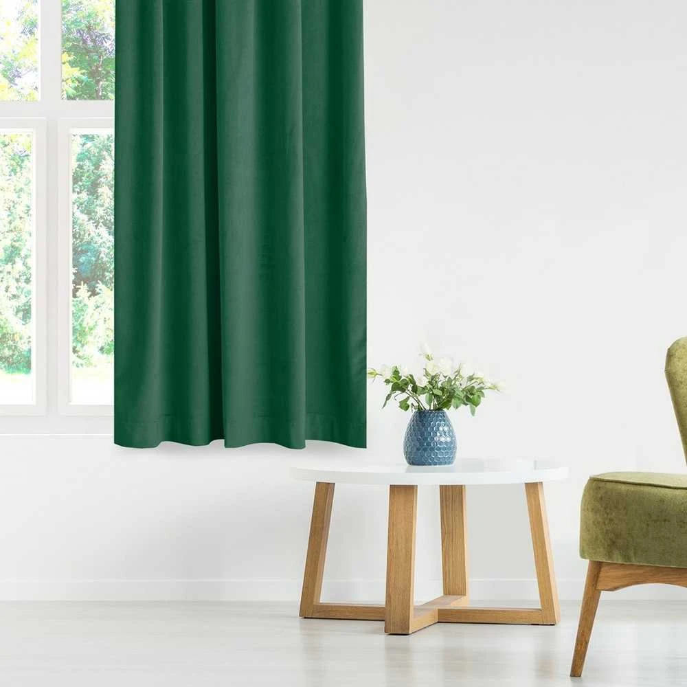 Užuolaidos iš velūro 200 × 225 cm, tamsiai žalia