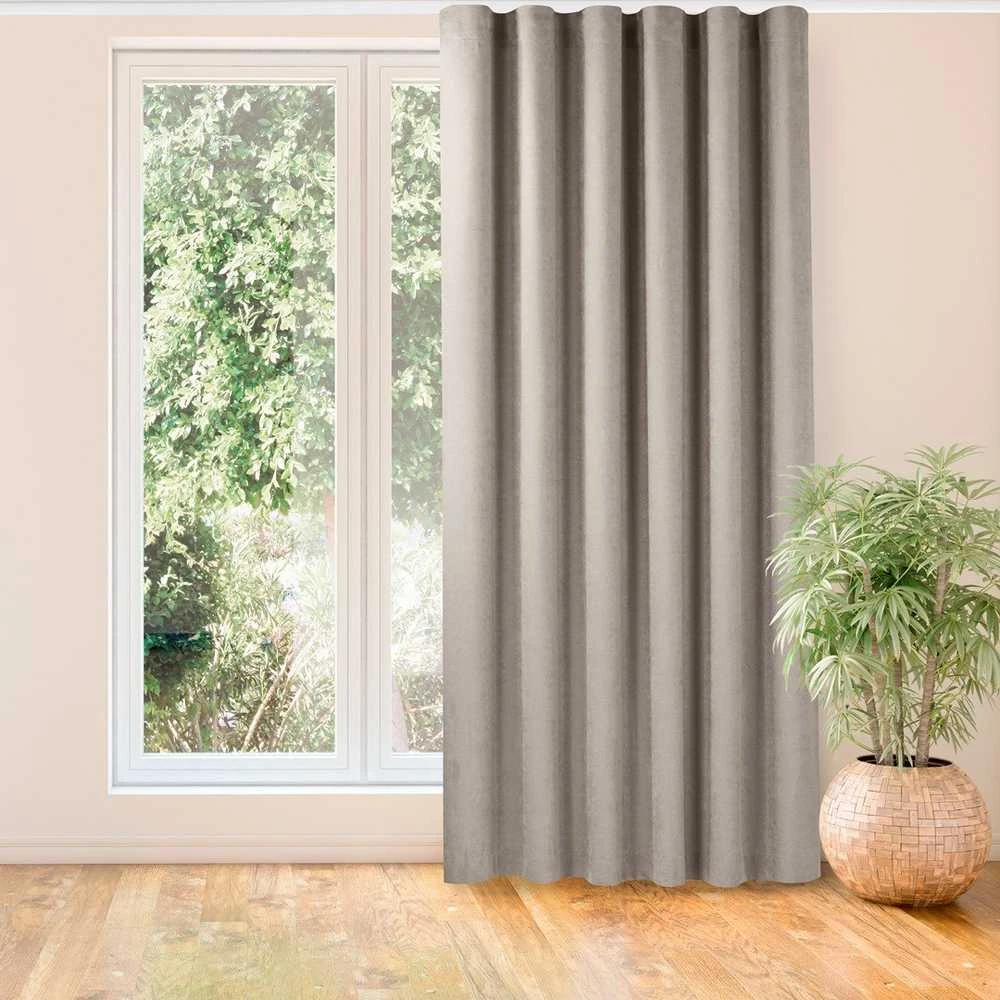 Užuolaidos minkštos pynimo tekstūros 140x270 cappuccino spalvos