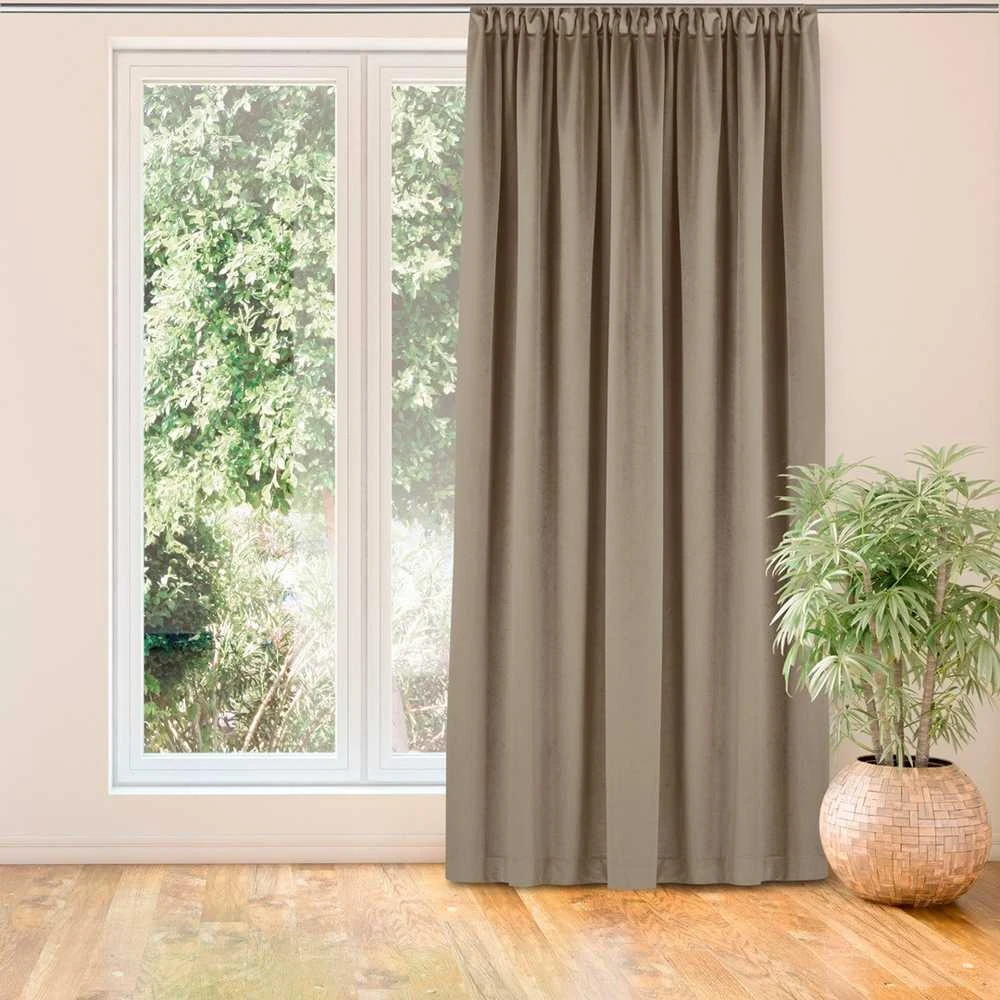 Užuolaidos smėlio spalvos 200×225 aksominės