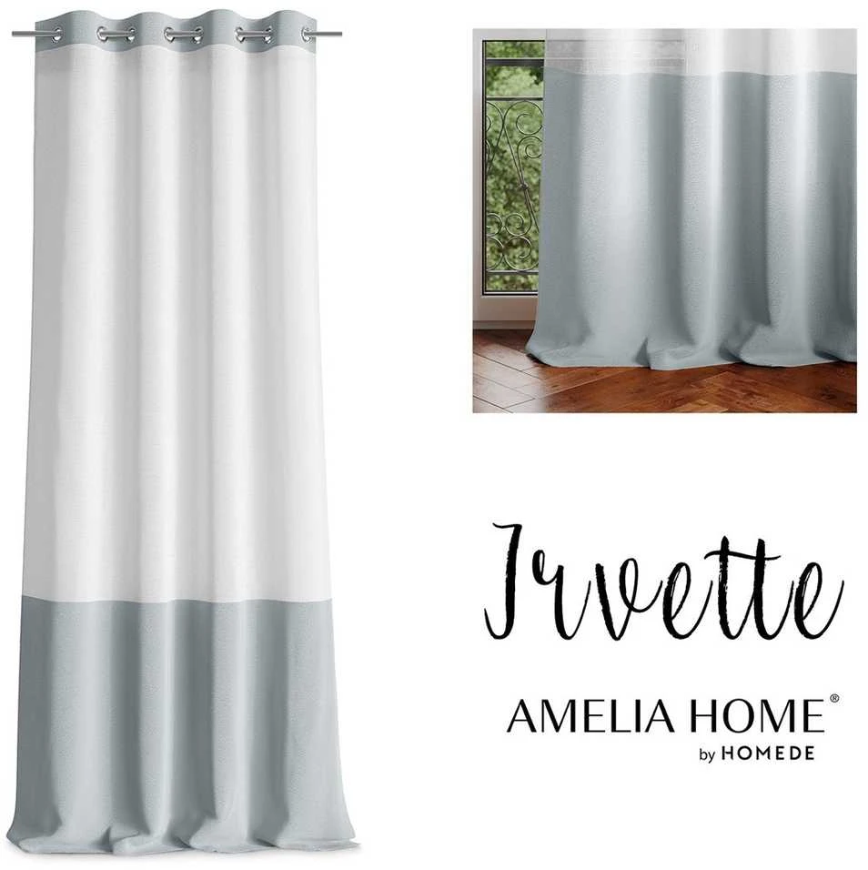 AmeliaHome Užuolaidos su žiedais sidabrinės Amelia Home