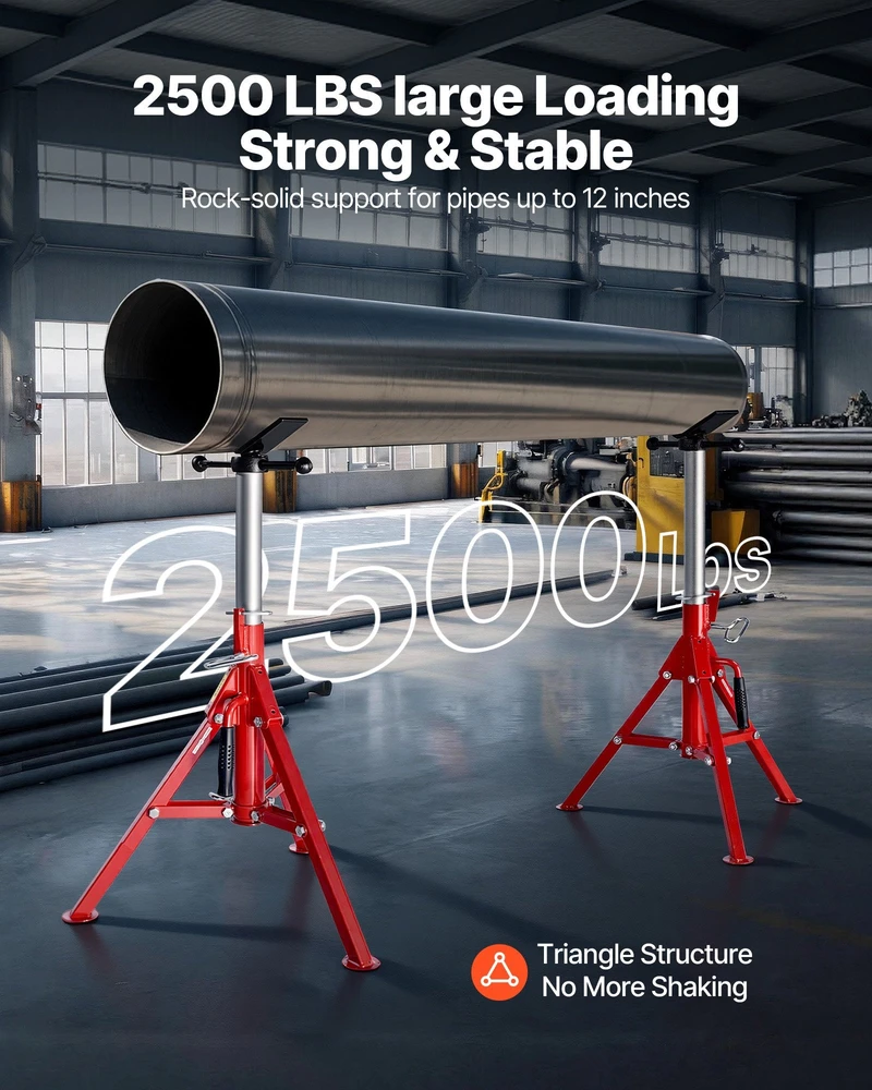 VEVOR V tipo vamzdžių stovas 1/8"-12", reguliuojamas aukštis