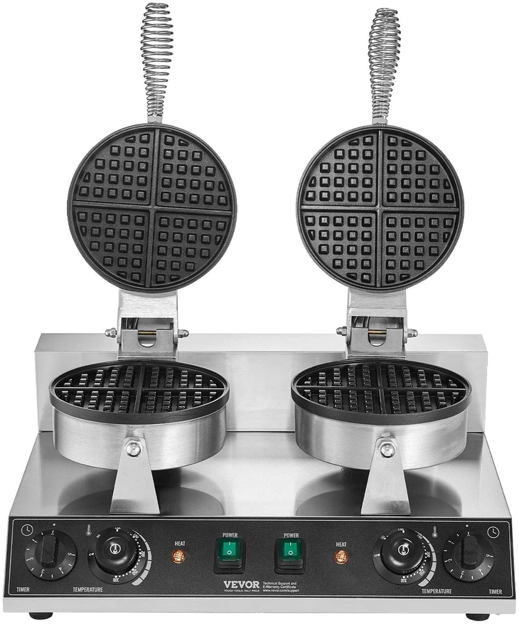 VEVOR Dviguba apskrita vaflinė 2460W