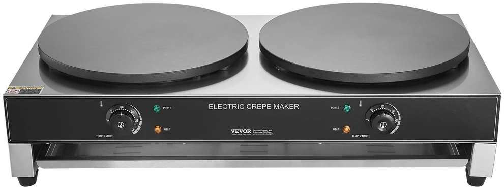 Vaflinė VEVOR 40 cm elektrinė blynų keptuvė dviejų galvučių