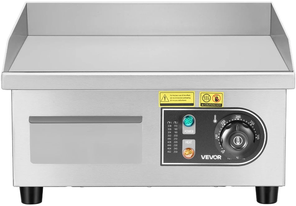 VEVOR Komercinė elektrinė keptuvė, 355x300 mm, 2000W