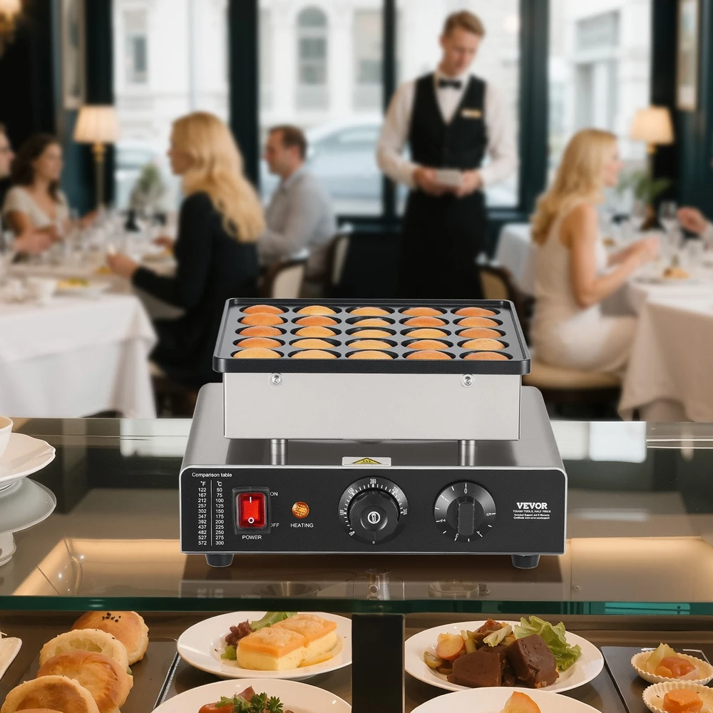 Vaflinė VEVOR komercinis elektrinis mini blynų kepimo aparatas 25 vnt.
