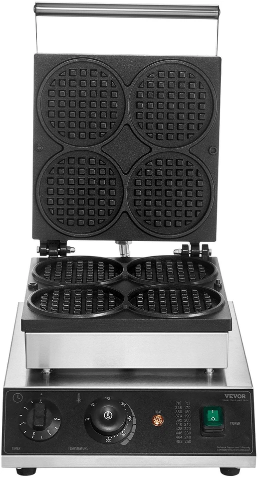 VEVOR Keturvietė komercinė vaflinė 1750W