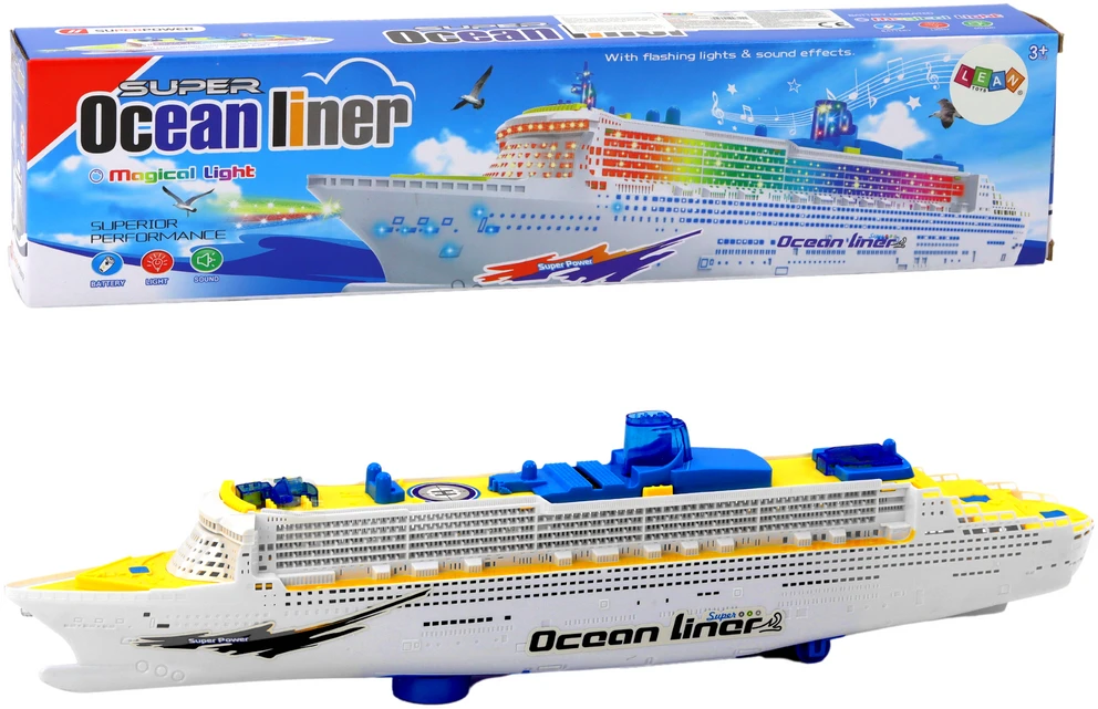 Žaislinis kruizinis laivas su šviesos ir garso efektais Lean Toys