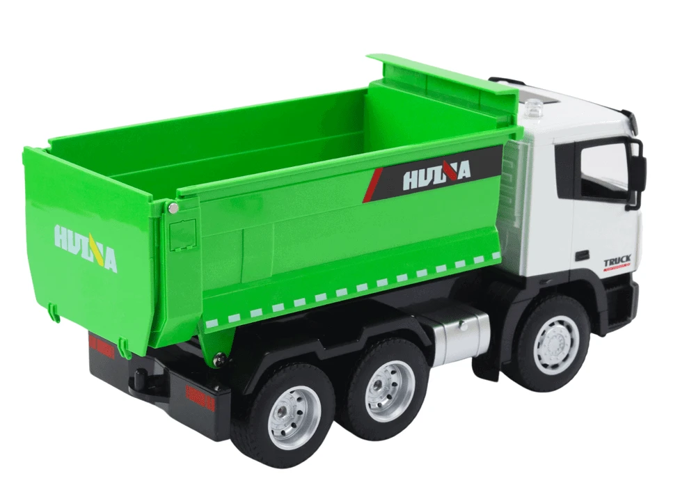 Lean Toys Nuotoliniu būdu valdomas RC sunkvežimis savivartis 1:18, žalias