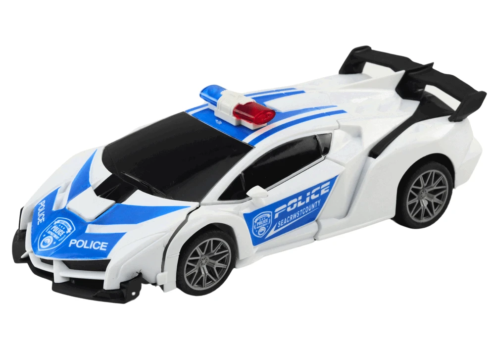 Lean Toys Nuotolinio Valdymo Policijos Automobilis-Transformeris 2in1 su Šviesomis ir Garsais