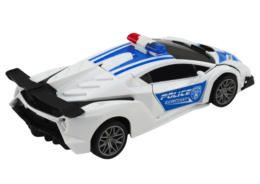 Lean Toys Nuotolinio Valdymo Policijos Automobilis-Transformeris 2in1 su Šviesomis ir Garsais