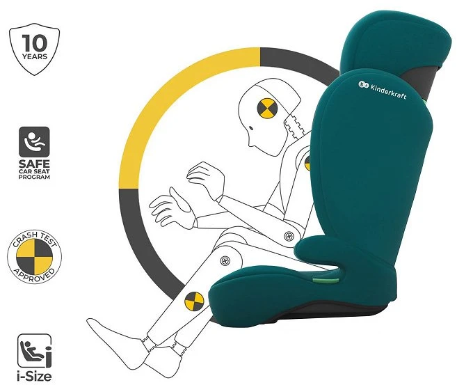 Vaikiška automobilinė kėdutė Kinderkraft I-Spark 2 Plus, žalia