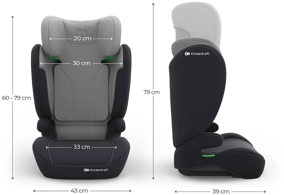 Vaikiška automobilinė kėdutė Kinderkraft I-Spark 2 Plus, pilka