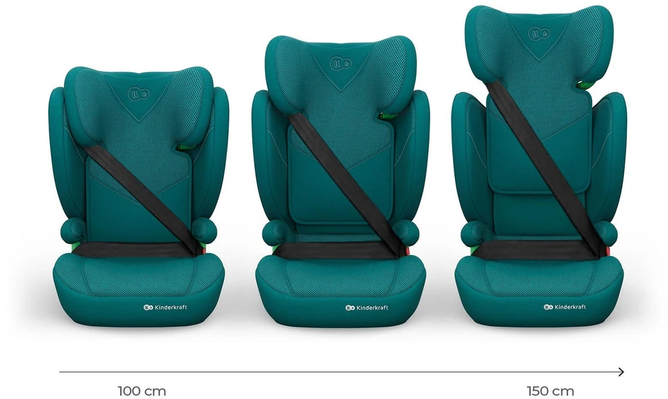 Vaikiška automobilinė kėdutė Kinderkraft Junior Fix 2 Plus, žalia