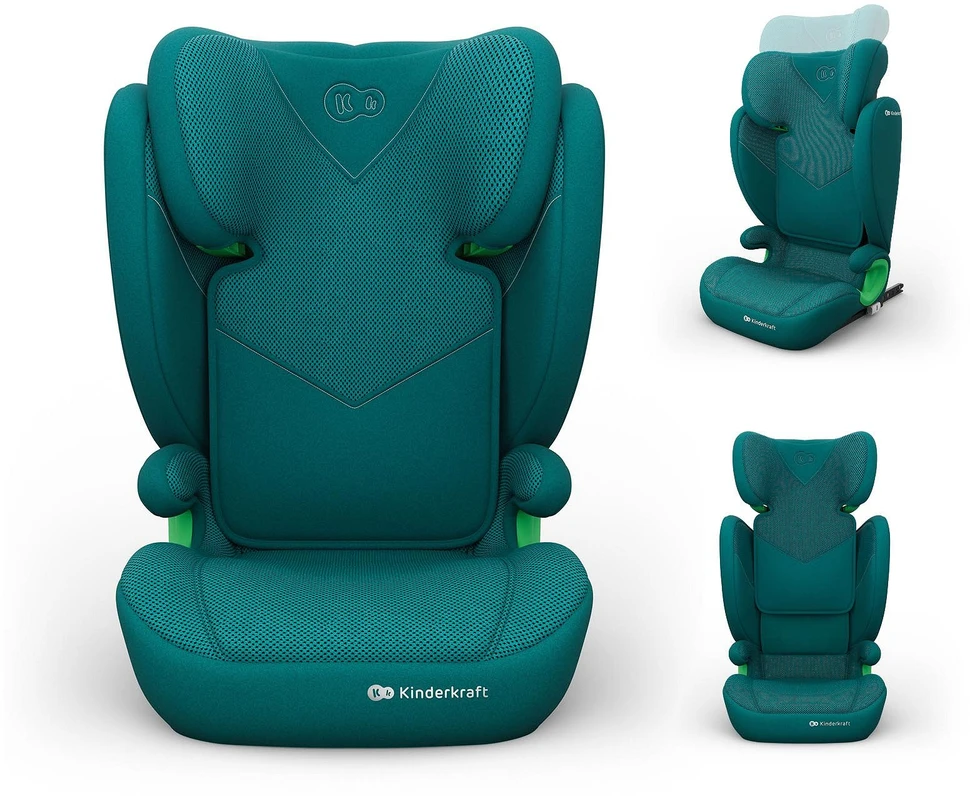 Vaikiška automobilinė kėdutė Kinderkraft Junior Fix 2 Plus, žalia
