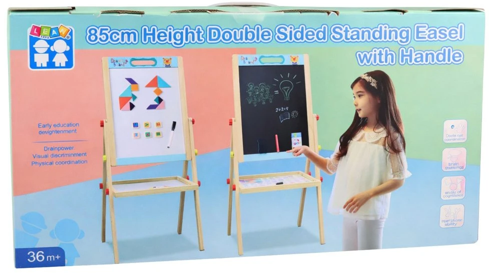Lean Toys Dvipusė medinė lenta mėlyna