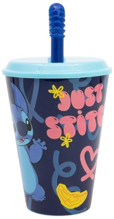 Disney Stitch puodelis su šiaudeliu 430 ml