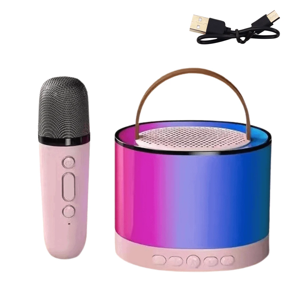 Lean Toys Karaoke kolonėlė su mikrofonu K52 rožinė
