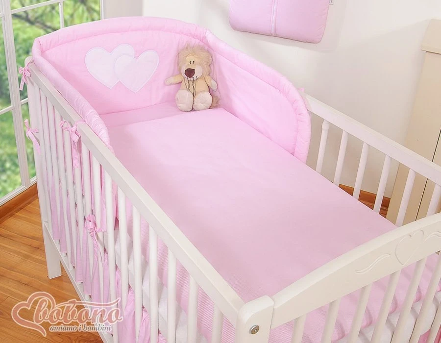 Vaikiška patalynės užvalkalų komplektas rožinis dryžuotas 2 dalių Hanging Hearts