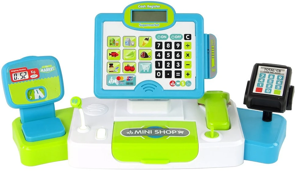 Lean Toys Vaikiškas kasos aparatas Leantoys su priedais