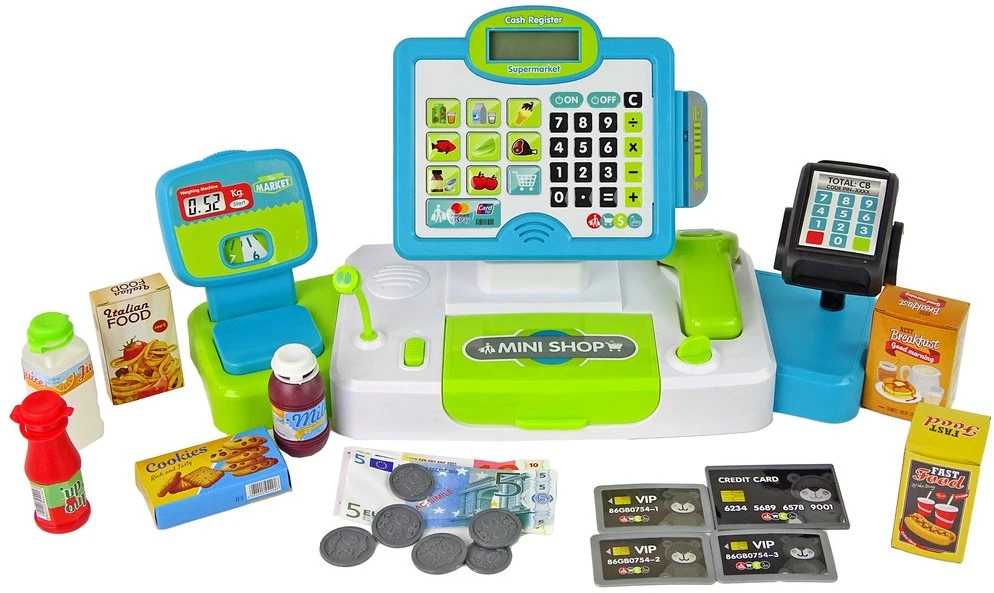 Lean Toys Vaikiškas kasos aparatas Leantoys su priedais