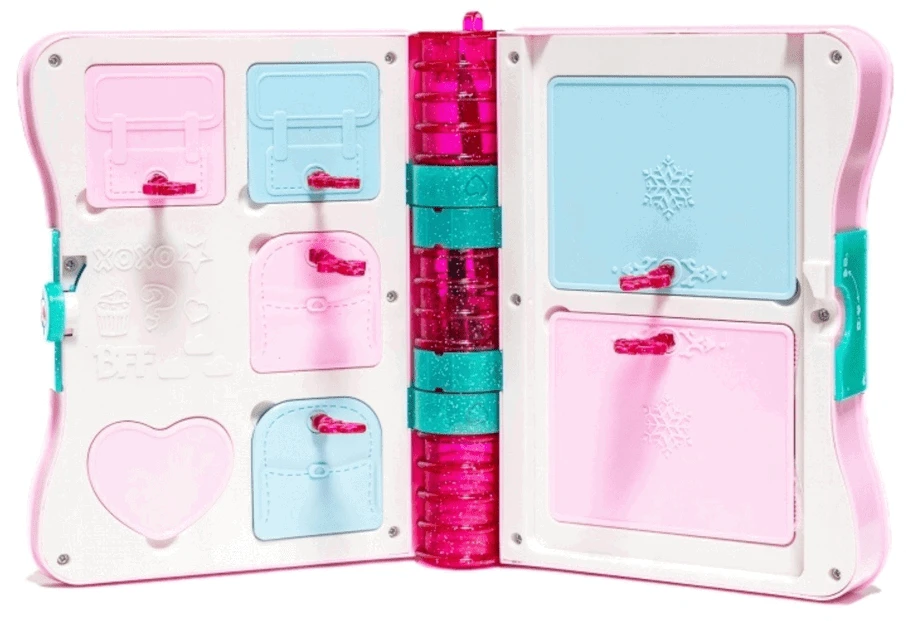 Lean Toys Slaptas dienoraštis su užraktu ir priedais, rožinis