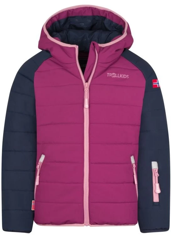 Vaikiška slidinėjimo striukė Trollkids Hafjell, rožinė