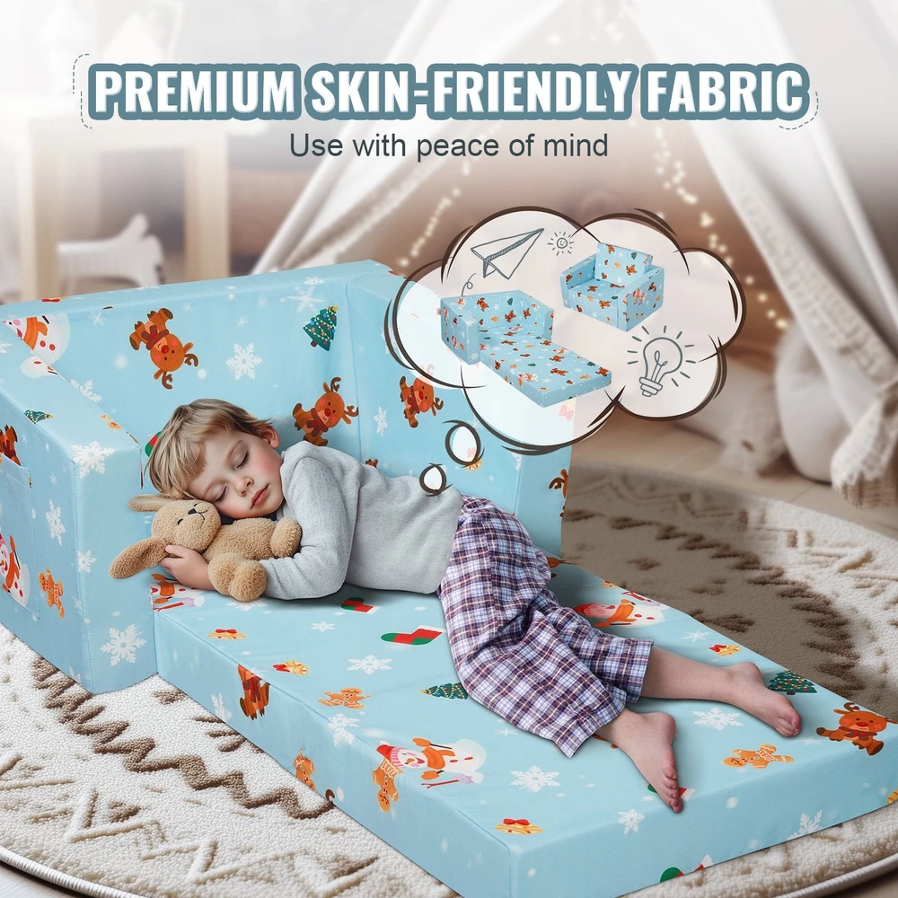 VEVOR Sulankstoma vaikiška sofa-lova 2-in-1