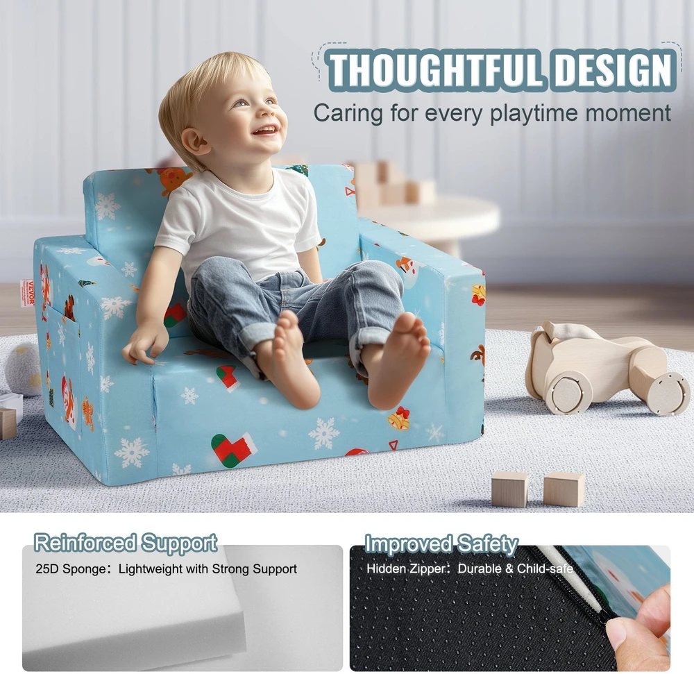 VEVOR Sulankstoma vaikiška sofa-lova 2-in-1