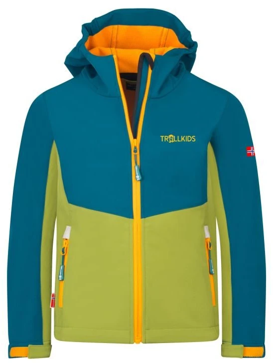 Vaikiška softshell striukė Trollkids Kristiansand, žalia