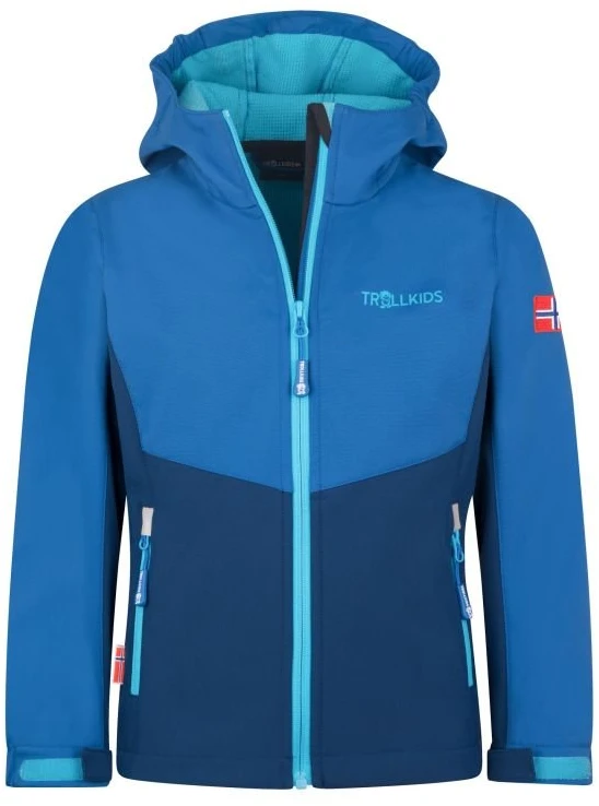 Vaikiška softshell striukė Trollkids Kristiansand, mėlyna / indigo / žydra