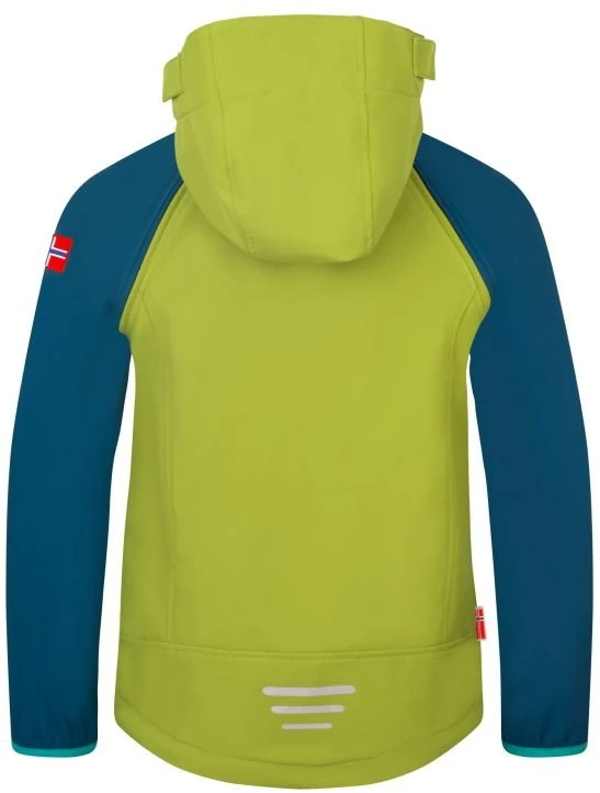 Vaikiška softshell striukė Trollkids Rondane, žalia / mėlyna