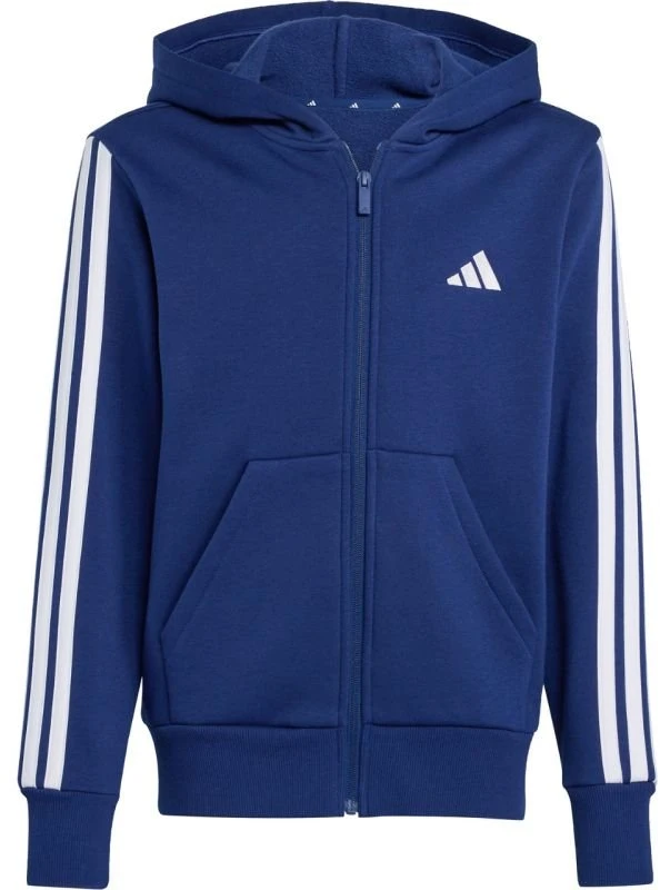 Vaikiškas adidas džemperis su užtrauktuku, tamsiai mėlynas