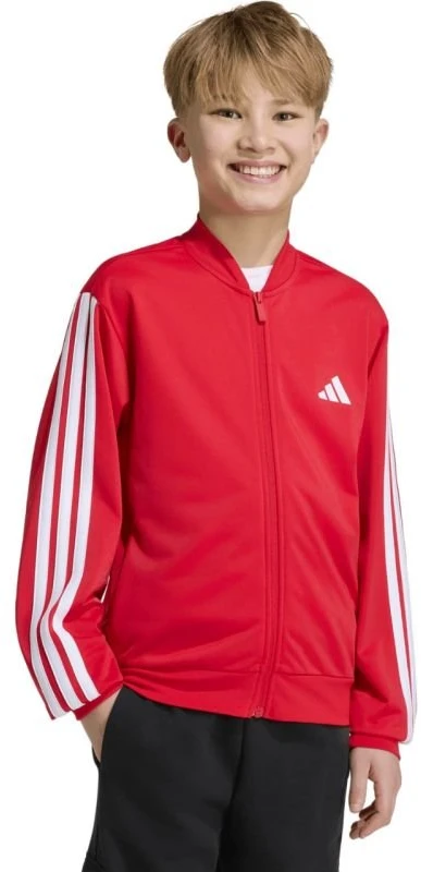 Vaikiškas adidas džemperis su užtrauktuku, raudonas