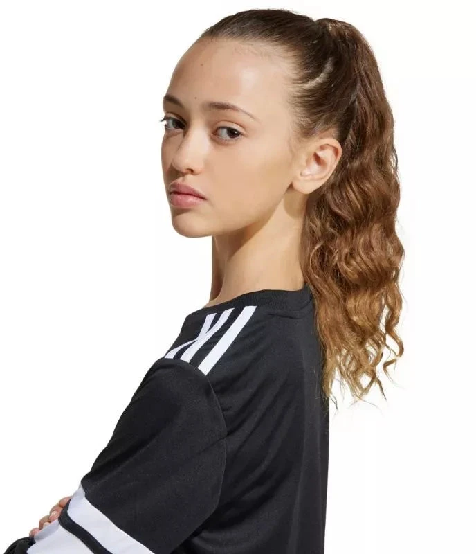 Vaikiškas adidas Squadra 25 džersis ilgomis rankovėmis, juodos ir baltos spalvos JJ0047