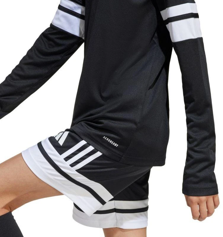 Vaikiškas adidas Squadra 25 džersis ilgomis rankovėmis, juodos ir baltos spalvos JJ0047