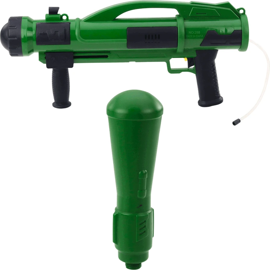 Vaikiškas bazukos tipo vandens šautuvas su pompa, 73 cm, 1 100 ml, žalias