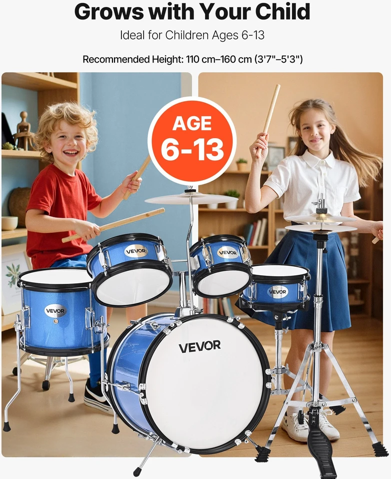 VEVOR Vaikiška 5 dalių mušamųjų instrumentų rinkinys