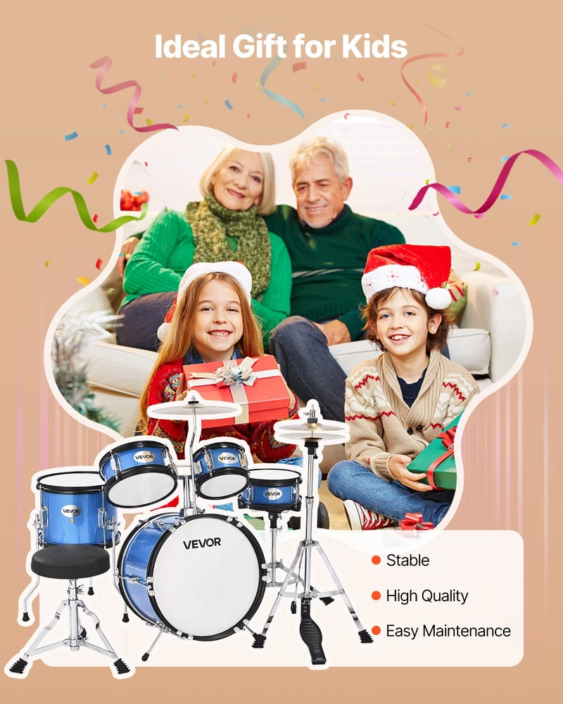 VEVOR Vaikiška 5 dalių mušamųjų instrumentų rinkinys