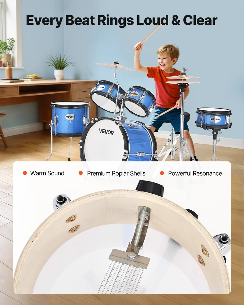 VEVOR Vaikiška 5 dalių mušamųjų instrumentų rinkinys