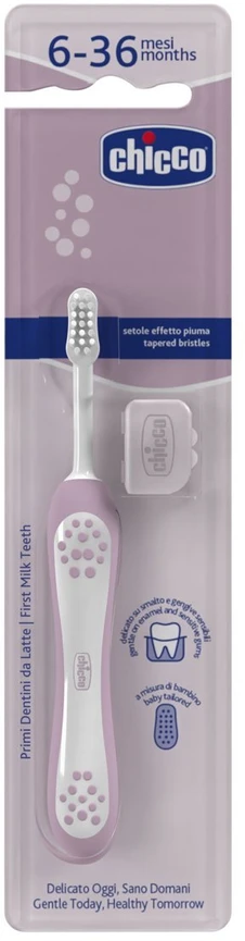 CHICCO 00012081000000 Lila dantų šepetėlis 6-36 m