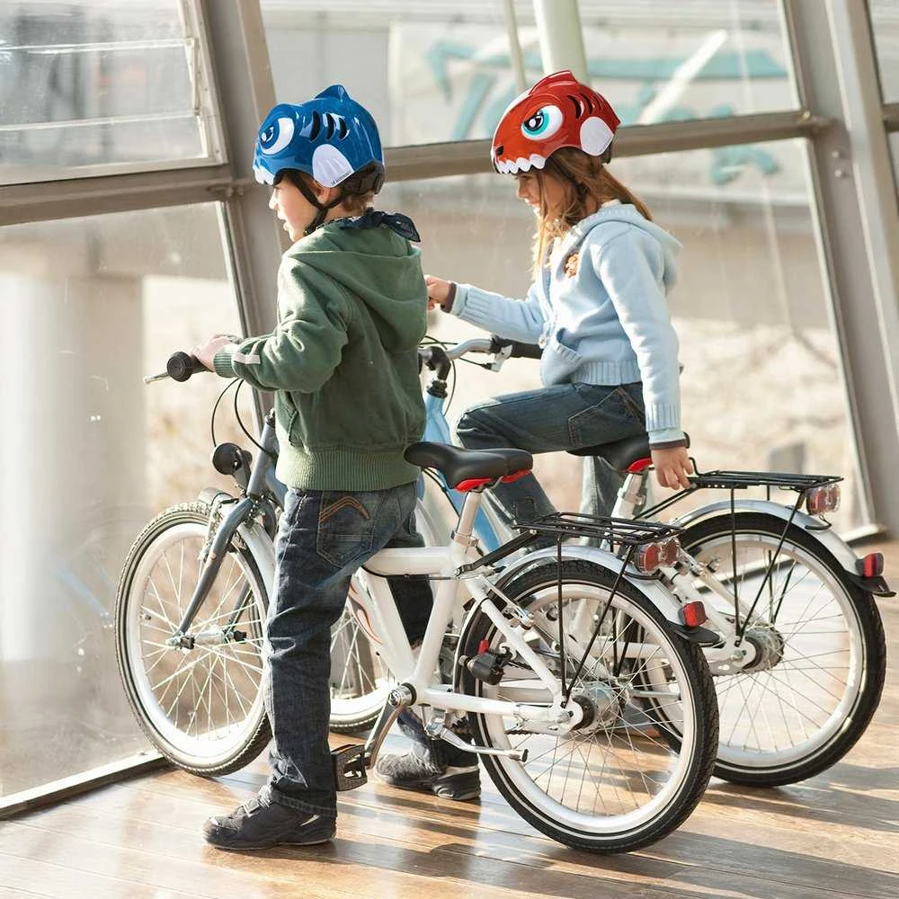 Wozinsky Children's Bike Helmet Dinosaur Pattern S - Raudona