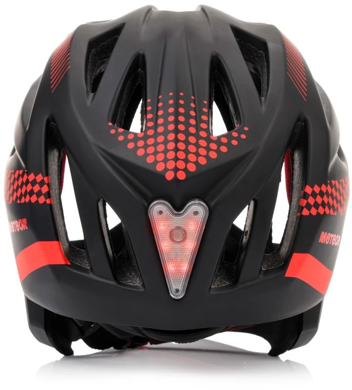 Dviratininko šalmas Meteor Lupus, full-face, S 48-52 cm, juodas/raudonas