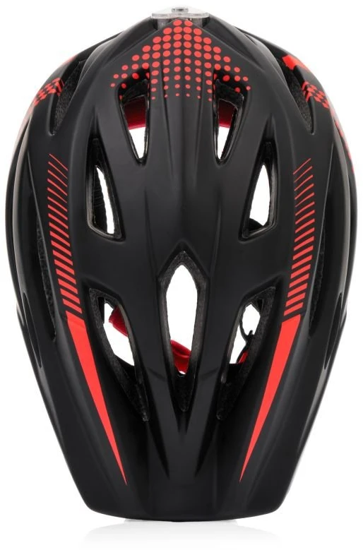 Dviratininko šalmas Meteor Lupus, full-face, S 48-52 cm, juodas/raudonas