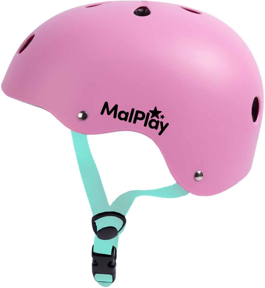 Malplay Vaikiškas dviratininko šalmas, reguliuojamas, 48–54 cm, rožinis - turkio