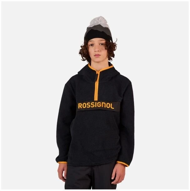 Vaikiškas džemperis Rossignol Alltrack Anorak Fleece, juodas