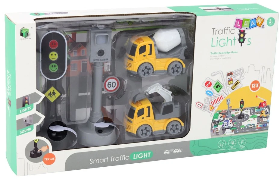 Lean Toys Šviesoforų rinkinys su automobiliukais
